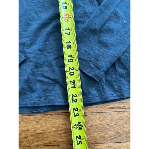 SEG"MENTS long sleeve 100% merino wool top v-neck black wash size Small A001314 - Picture 5 of 7